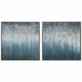 Solid Storage Supplies Blue Rain Textured Metallic Hand Painted Wall Art by Martin Edwards SO2957060